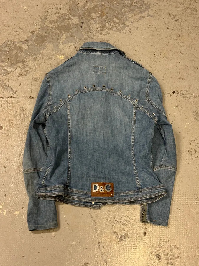 SS2004 Dolce & Gabbana Military Bondage Denim  Jacket dxAEEcr 4
