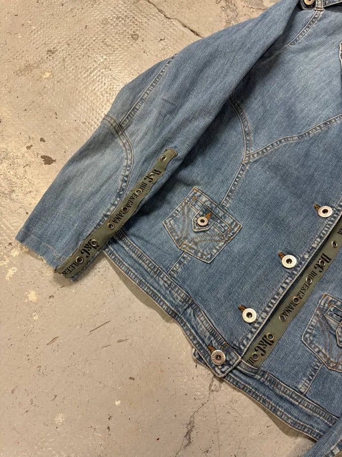 SS2004 Dolce & Gabbana Military Bondage Denim  Jacket dxAEEcr 5