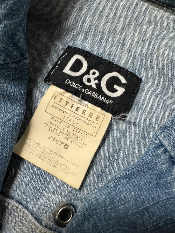 SS2004 Dolce & Gabbana Military Bondage Denim  Jacket dxAEEcr 7