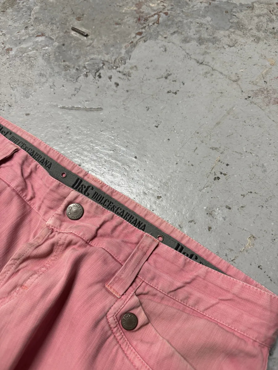 SS2004 Dolce & Gabbana Minimalist Pink Pants zBKVLNq 10