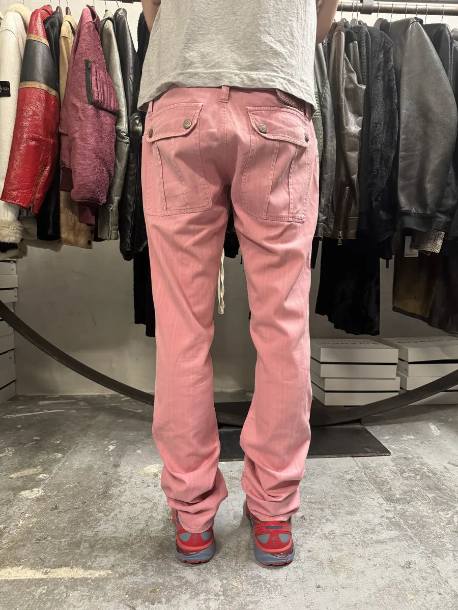 SS2004 Dolce & Gabbana Minimalist Pink Pants zBKVLNq 3