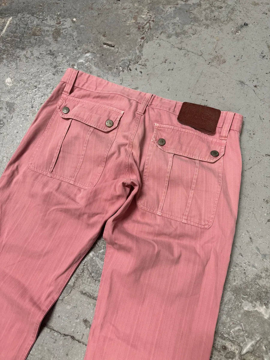 SS2004 Dolce & Gabbana Minimalist Pink Pants (M) zBKVLNq 7