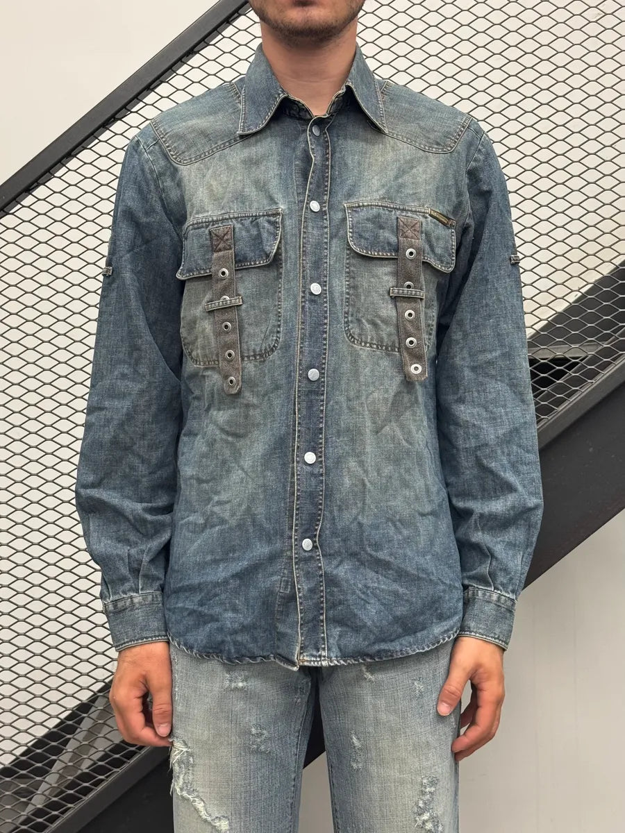 SS2004 Dolce & Gabbana Multi-Pocket Denim Light Jacket auZWeSi 1