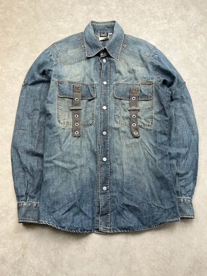 SS2004 Dolce & Gabbana Multi-Pocket Denim Light Jacket auZWeSi 3