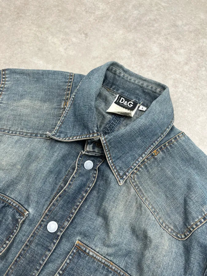 SS2004 Dolce & Gabbana Multi-Pocket Denim Light Jacket auZWeSi 4