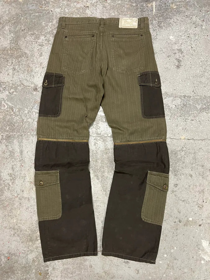SS2004 Dolce & Gabbana Multi Zip Detachable Olive Utility Cargo Pants (48eu/us13.5) 1