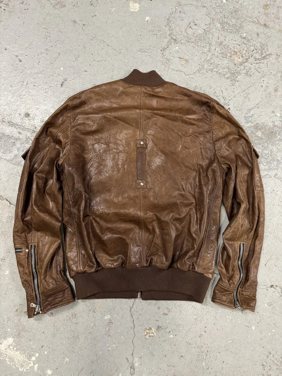 SS2004 Dolce & Gabbana Ninja Brown Multi-Zip Leather Jacket bihQrst 4