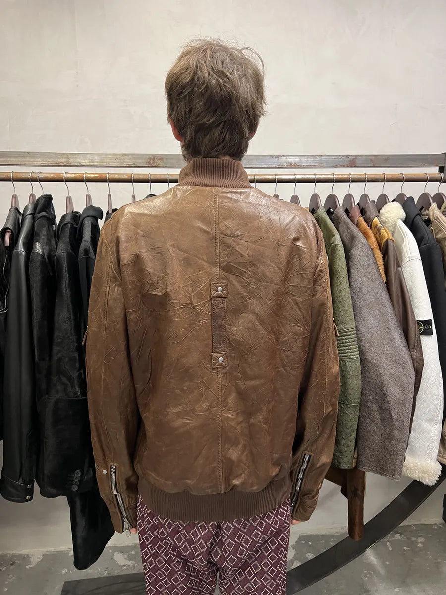 SS2004 Dolce & Gabbana Ninja Brown Multi-Zip Leather Jacket bihQrst 5