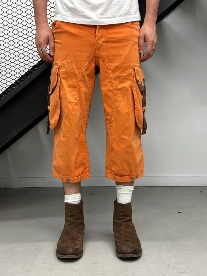 SS2004 Dolce & Gabbana Orange Cargo Parachute Shorts lKGBOHU 1
