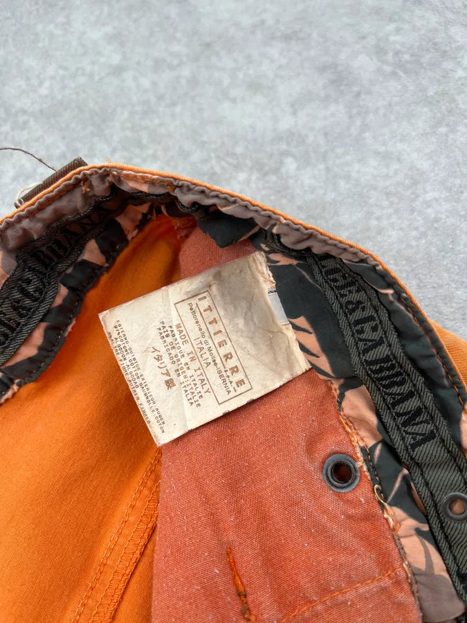 SS2004 Dolce & Gabbana Orange Cargo Parachute Shorts lKGBOHU 11