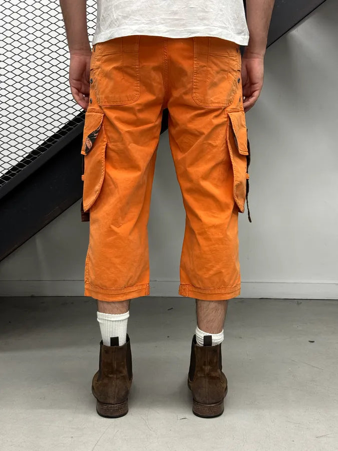 SS2004 Dolce & Gabbana Orange Cargo Parachute Shorts lKGBOHU 3
