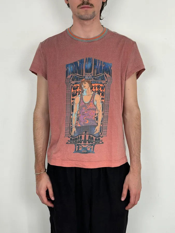 SS2004 Dolce & Gabbana Pink Cotton Strength and Pleasure Graphic T-Shirt RyyTeHQ 1