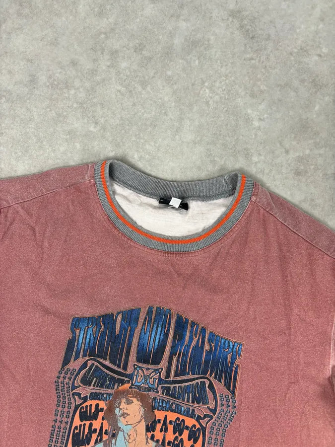SS2004 Dolce & Gabbana Pink Cotton Strength and Pleasure Graphic T-Shirt RyyTeHQ 3