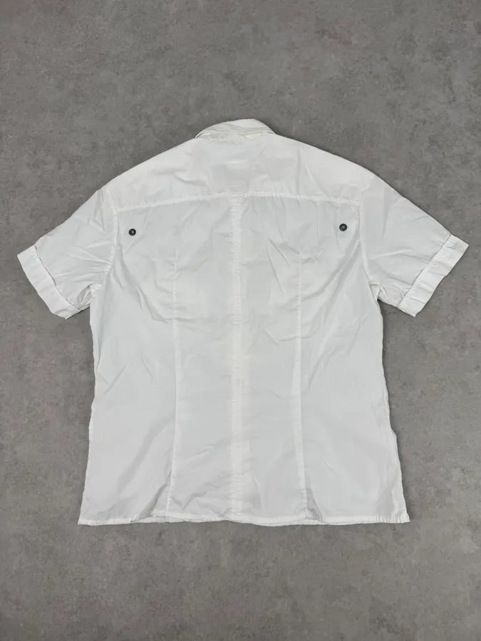 SS2004 Dolce & Gabbana White Cargo Ruched Short Sleeve Shirt QDCHzLE 5