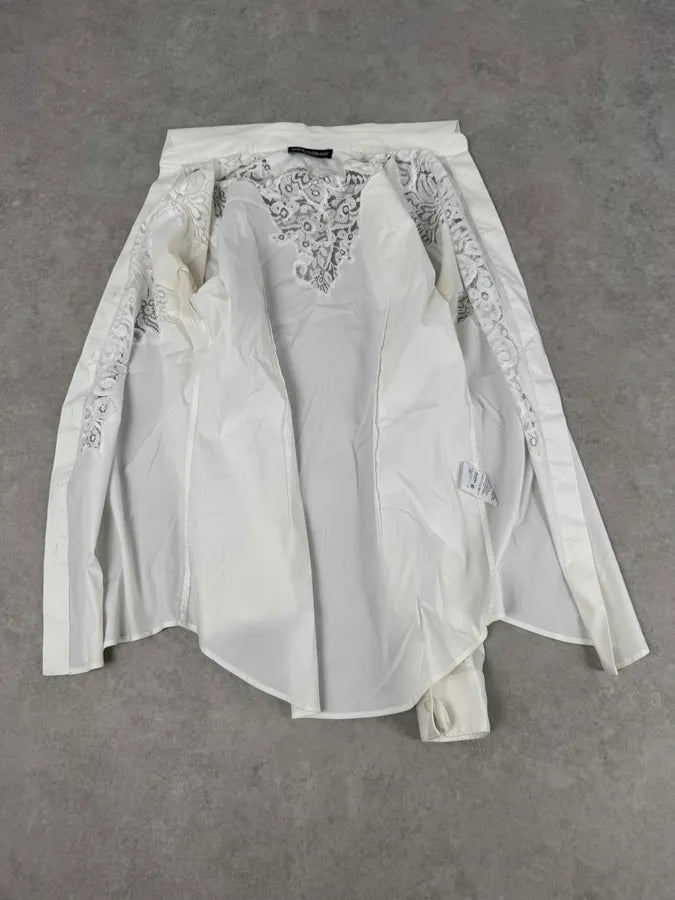 SS2004 Dolce & Gabbana White Cargo Ruched Short Sleeve Shirt QDCHzLE 7