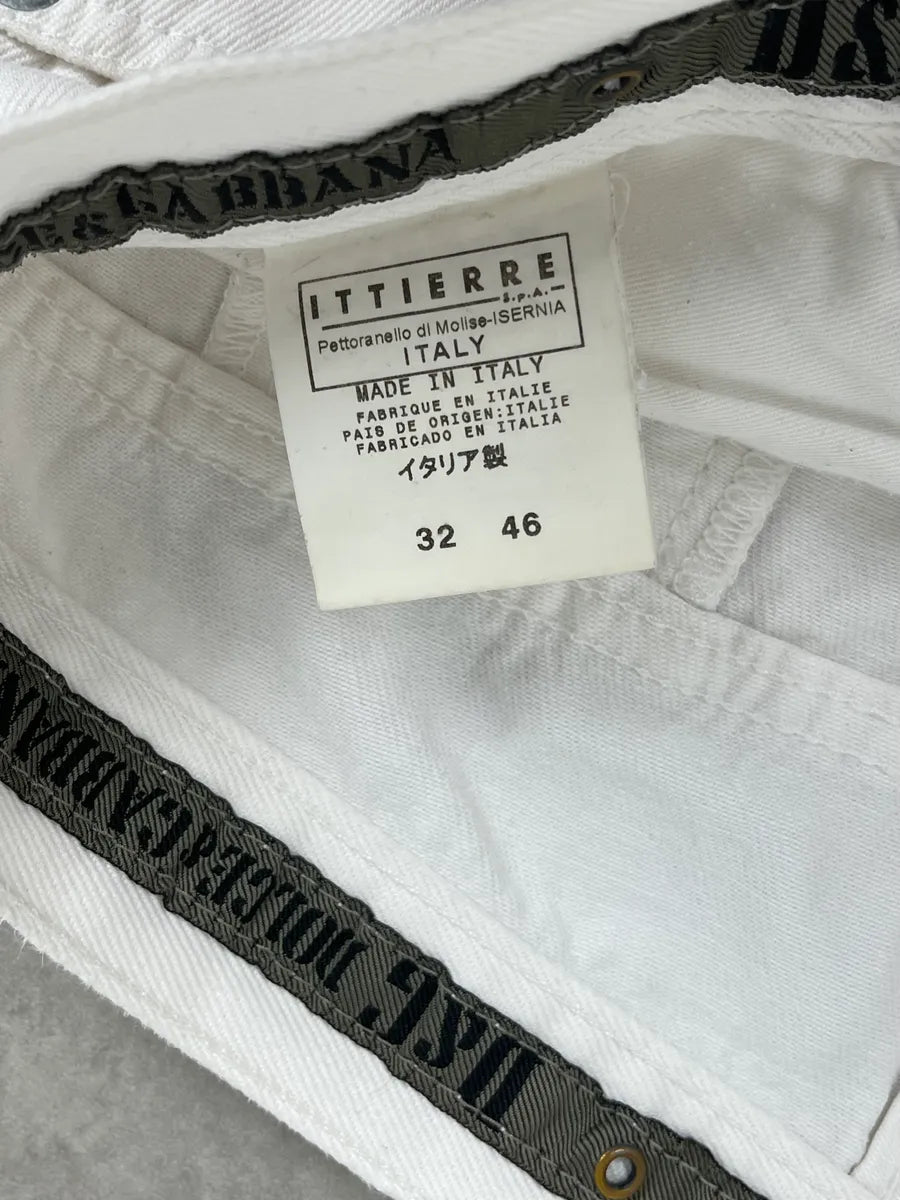 SS2004 Dolce & Gabbana White Distressed Pants fACXsDl 11