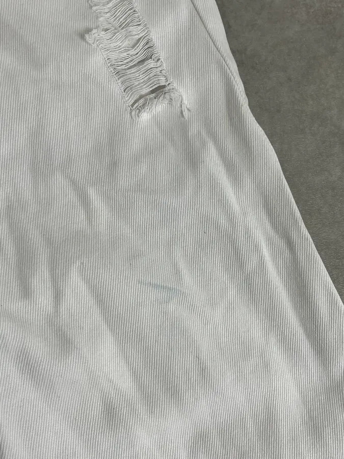 SS2004 Dolce & Gabbana White Distressed Pants fACXsDl 8