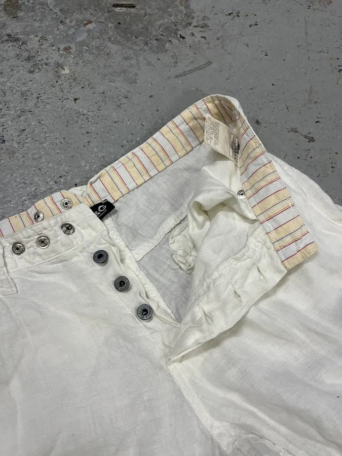 SS2004 Dolce & Gabbana White Linen Cargo Pants ItwxGfF 11