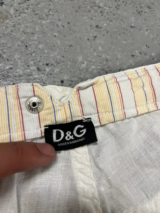 SS2004 Dolce & Gabbana White Linen Cargo Pants ItwxGfF 12