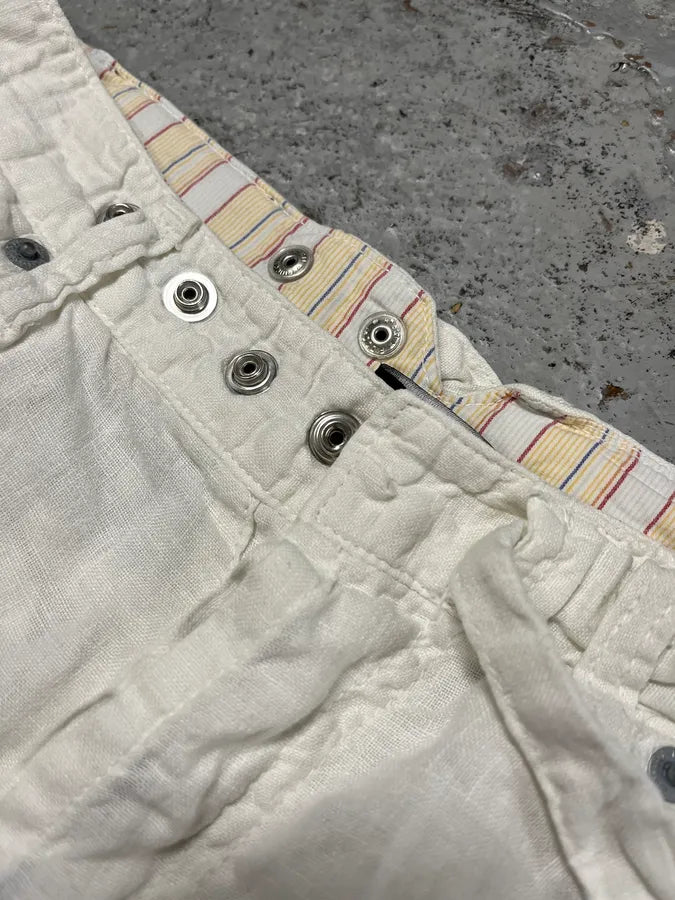 SS2004 Dolce & Gabbana White Linen Cargo Pants ItwxGfF 7