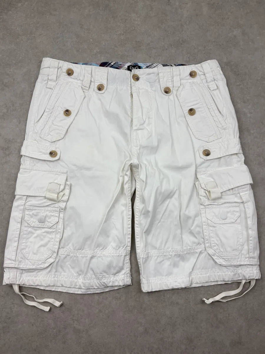 SS2004 Dolce & Gabbana White Military Cargo Shorts bCWVBGP 0