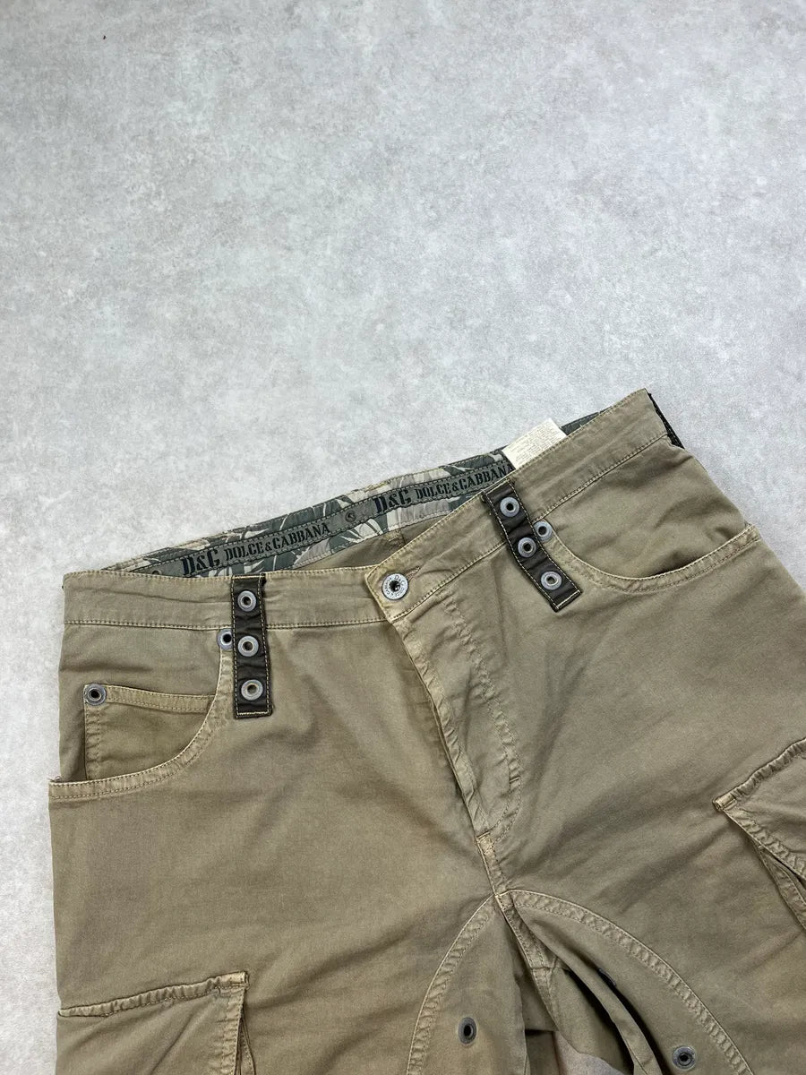 SS2004 Dolce & Gabbana Khaki Cargo Utility Pants JDABWgw 5