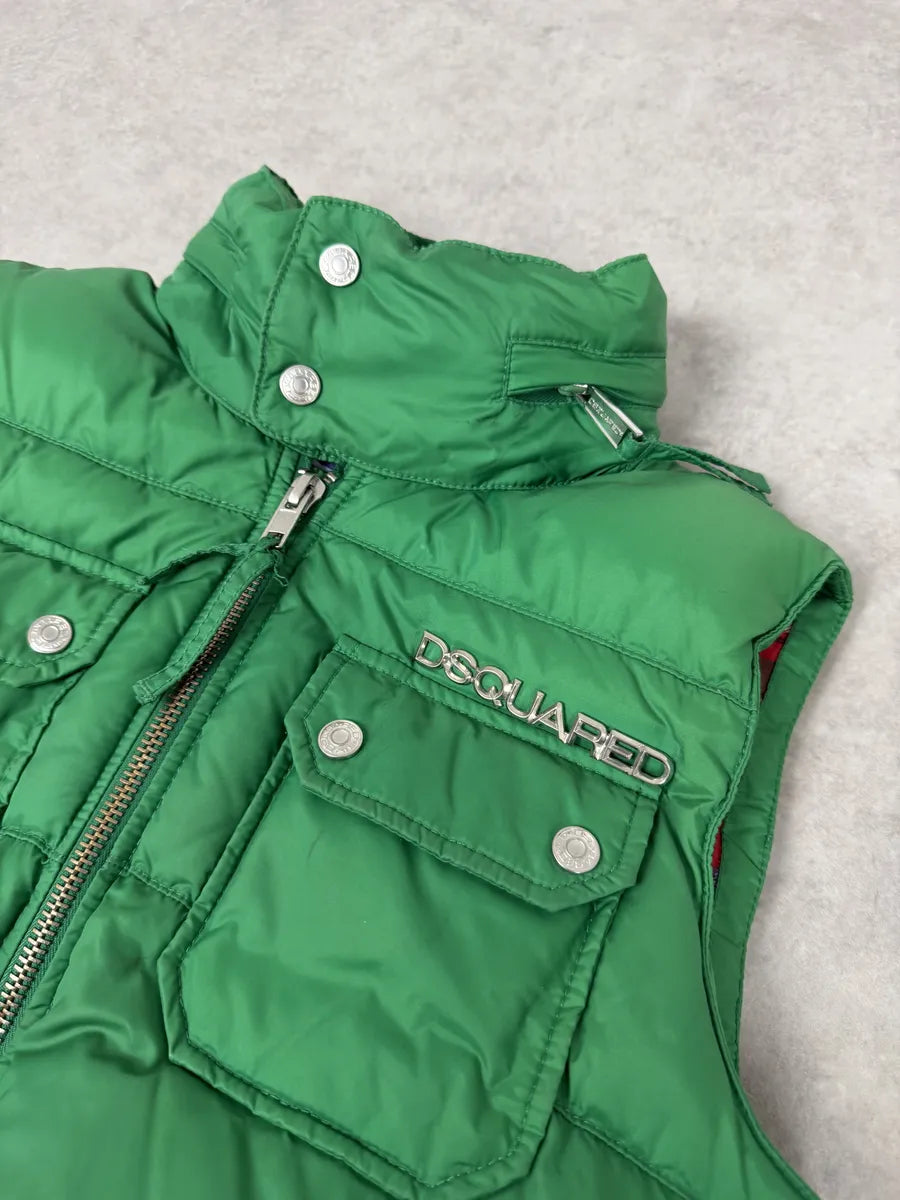 SS2004 Dsquared2 Canadian Green Puffer Vest Jacket HsiCbwA 6