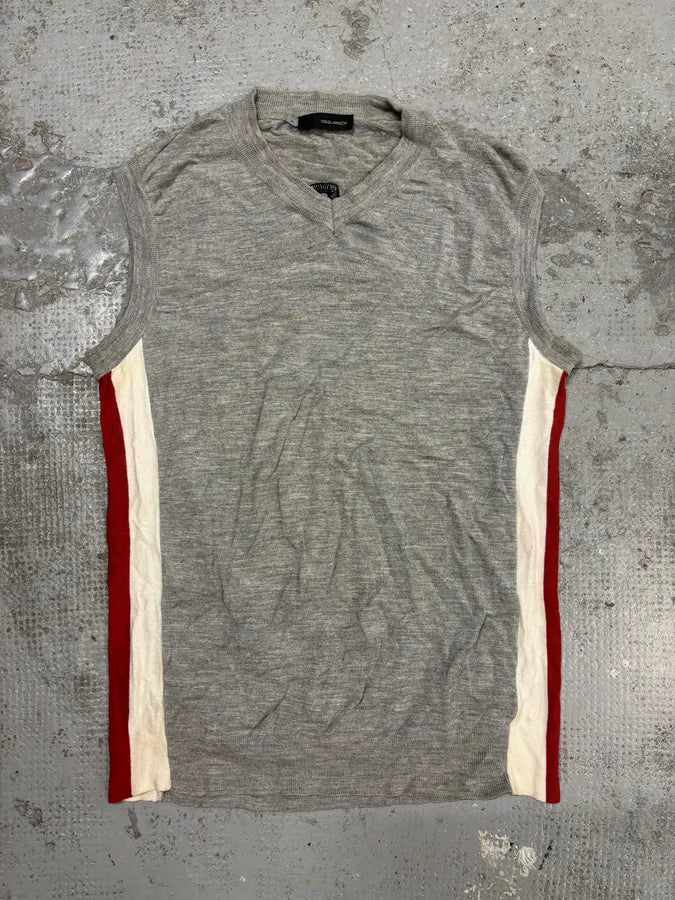 SS2004 Dsquared2 Grey Rebel Classy Sleeveless Sweater fBcsccJ 0