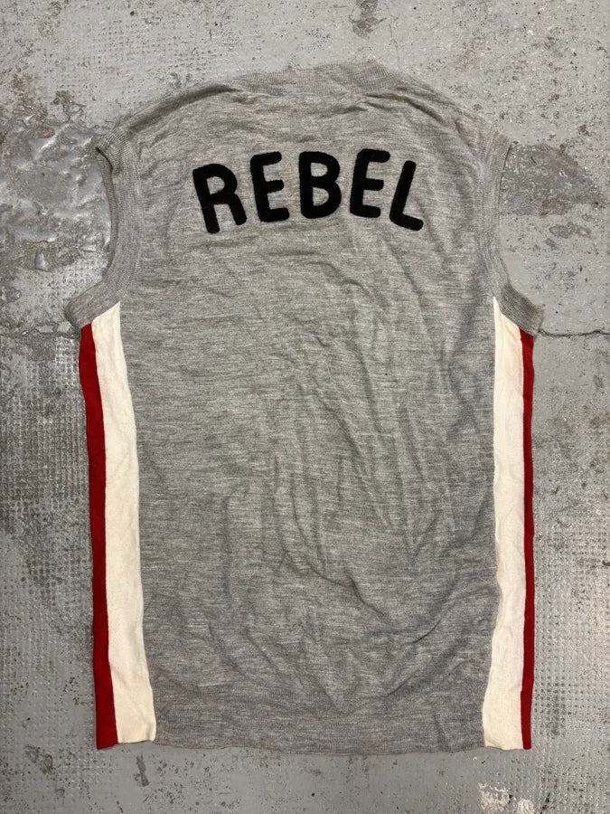 SS2004 Dsquared2 Grey Rebel Classy Sleeveless Sweater fBcsccJ 5