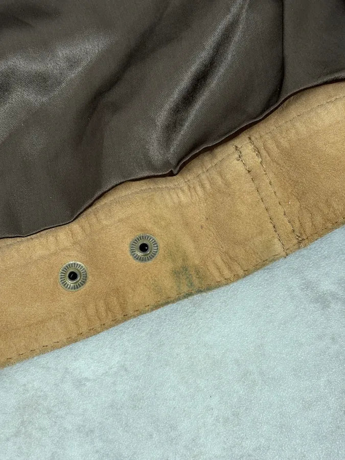 SS2004 Emporio Armani Beige Suede Leather Jacket cPfXgkZ 11