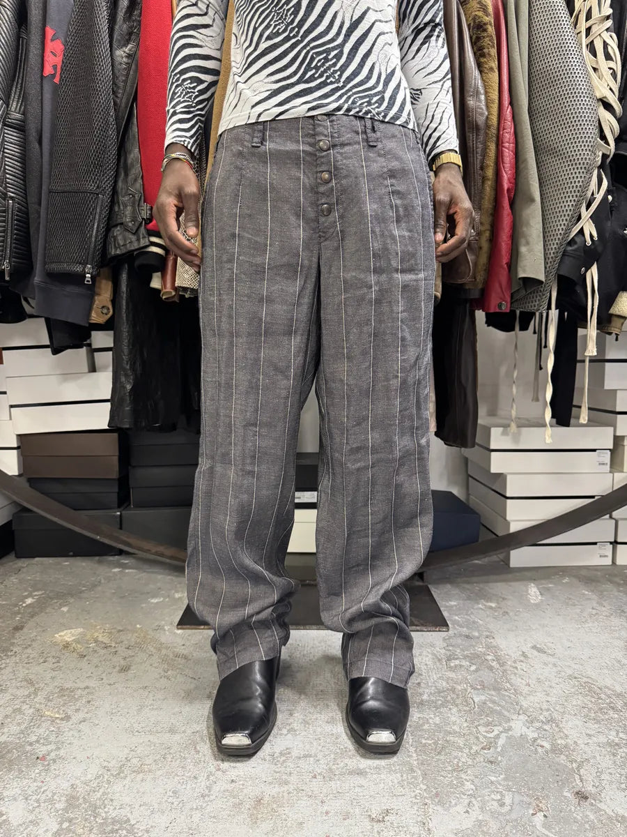 SS2004 Emporio Armani Grey Striped Cozy Pants  UNUoisV 0
