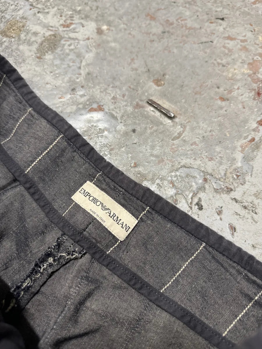 SS2004 Emporio Armani Grey Striped Cozy Pants  UNUoisV 8
