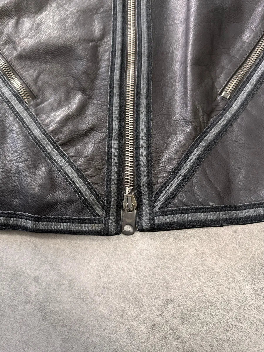 SS2004 Emporio Armani Symmetry Leather Jacket – Dolce Vita Hub