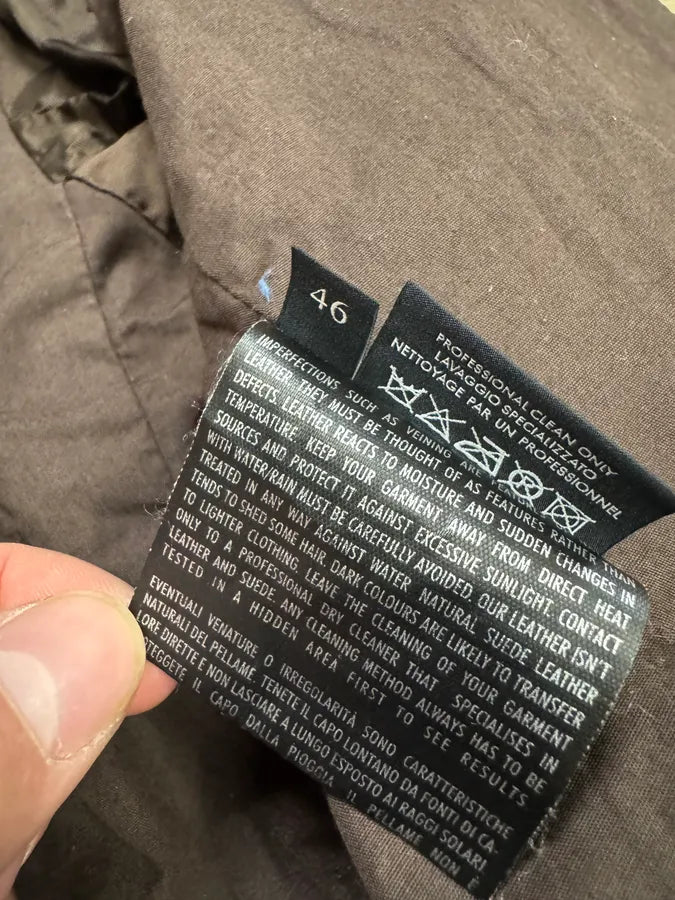 SS2004 Gucci Asymmetrical Multi Zips Biker Beige Suede Leather Jacket hMjhUeg 12