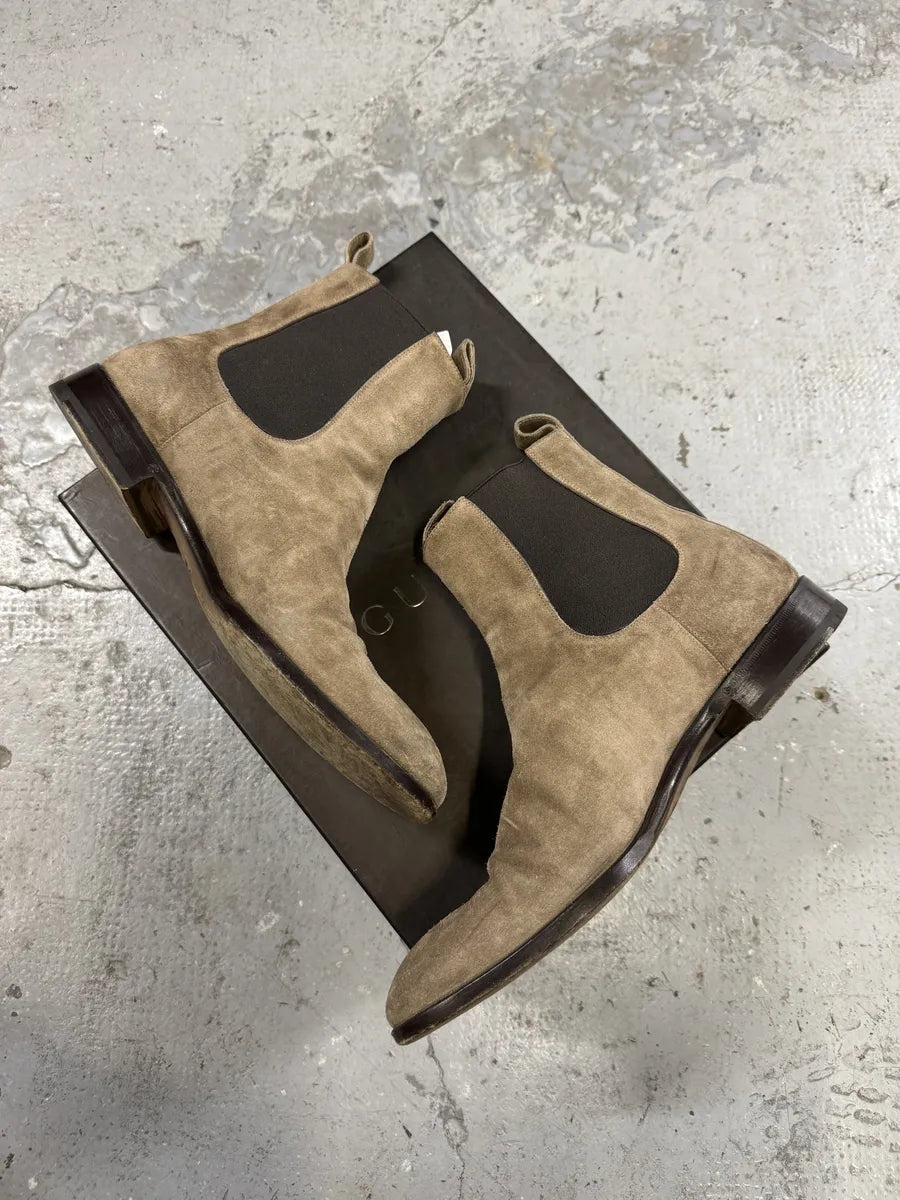 SS2004 Gucci Beige Suede Ankle Boots (41.5eu/us8) cRGPbzy 1