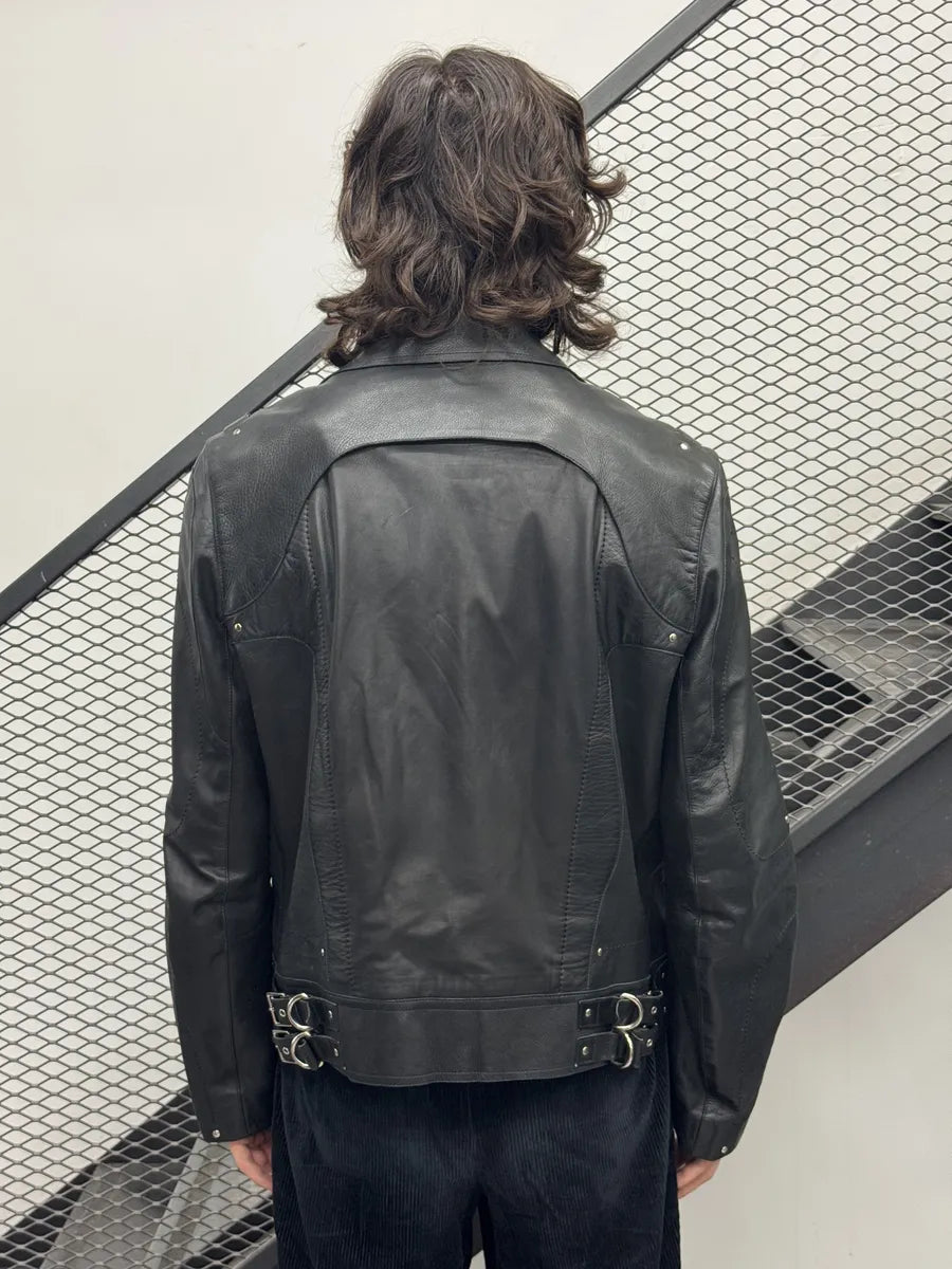 SS2004 Gucci Black Leather Premium Buckle Jacket by Tom Ford mKzESqj 2