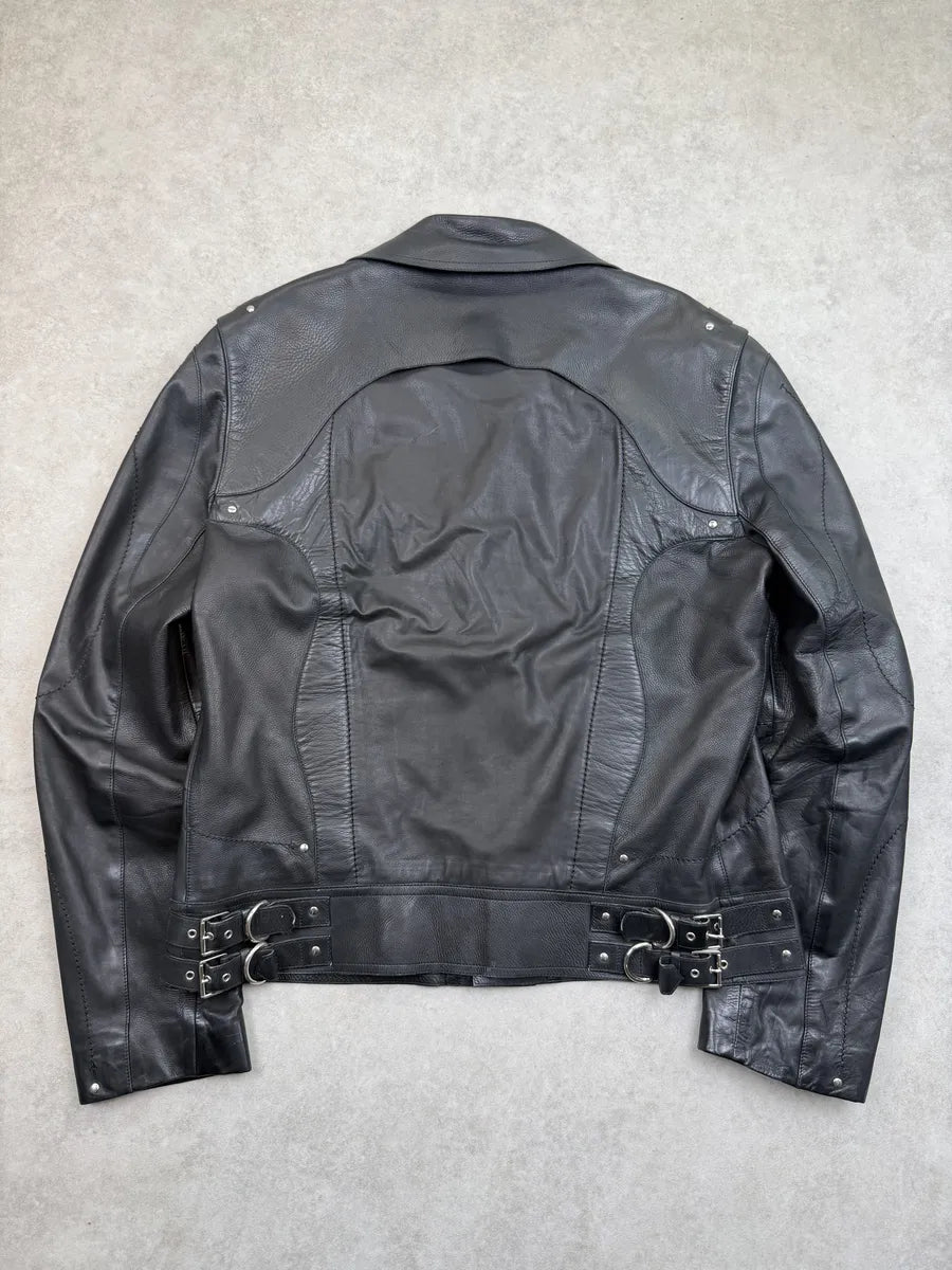 SS2004 Gucci Black Leather Premium Buckle Jacket by Tom Ford mKzESqj 3