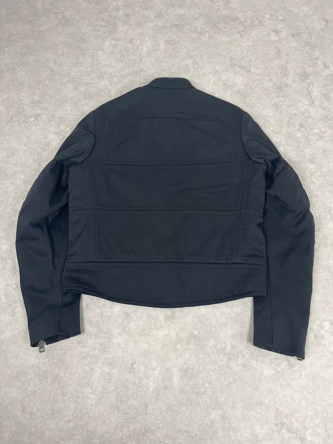 SS2004 Gucci Black Minimalist Nylon Biker Jacket EdFOEcR 6