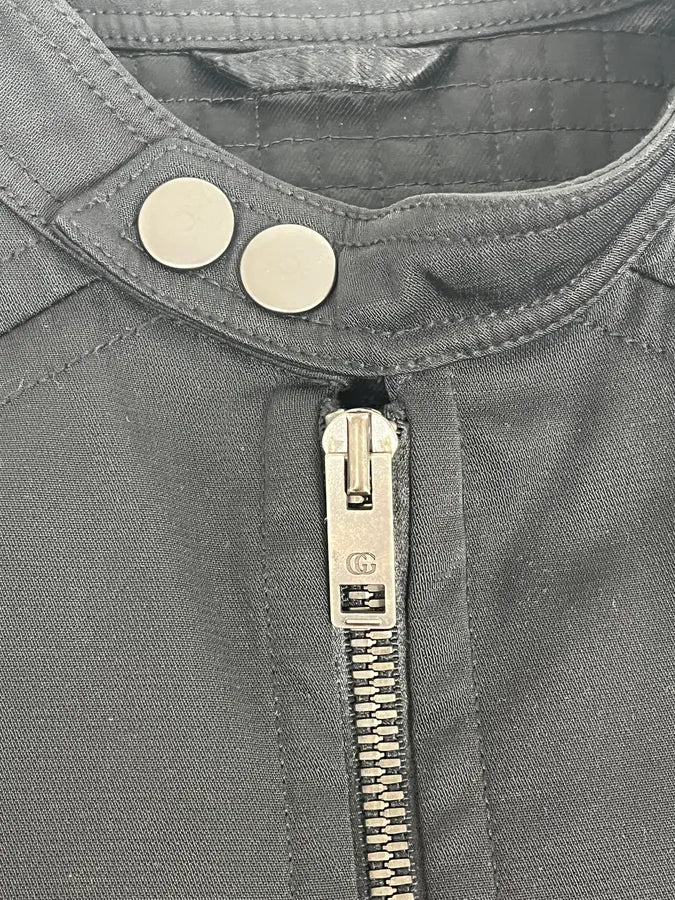 SS2004 Gucci Black Minimalist Nylon Biker Jacket EdFOEcR 9