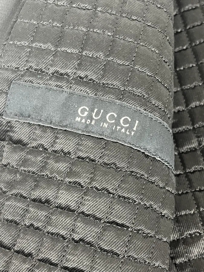 SS2004 Gucci Black Minimalist Nylon Biker Jacket EdFOEcR 11