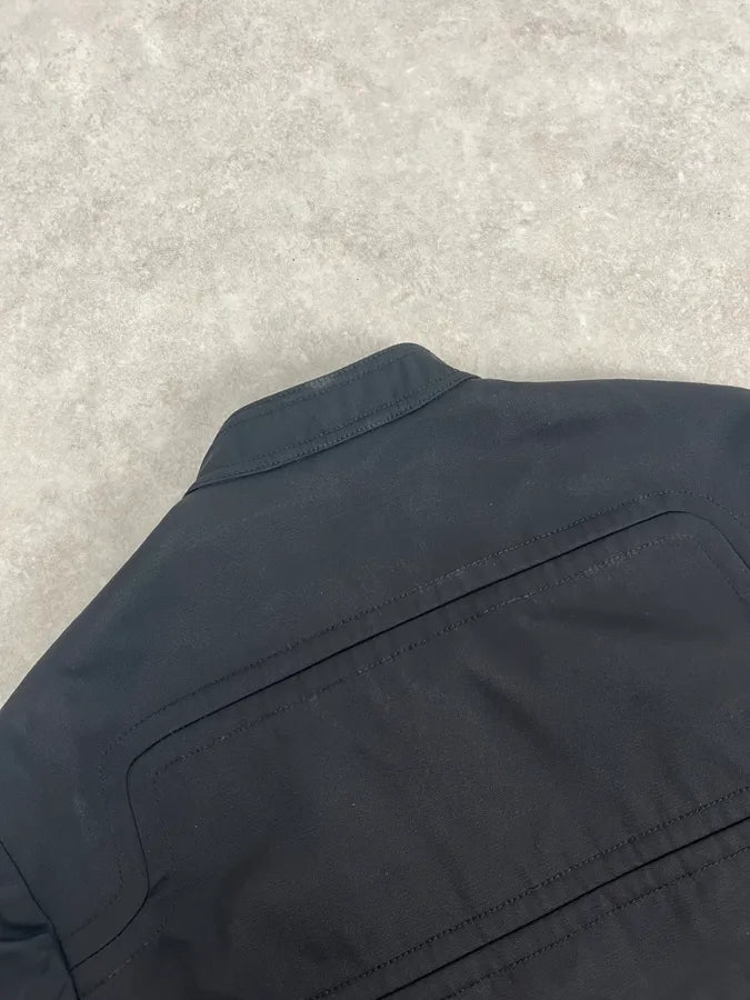 SS2004 Gucci Black Minimalist Nylon Biker Jacket EdFOEcR 5