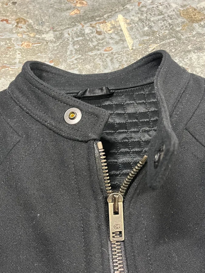 SS2004 Gucci Black Wool Multi Zips Biker Jacket by Tom Ford PhvNWrL 9