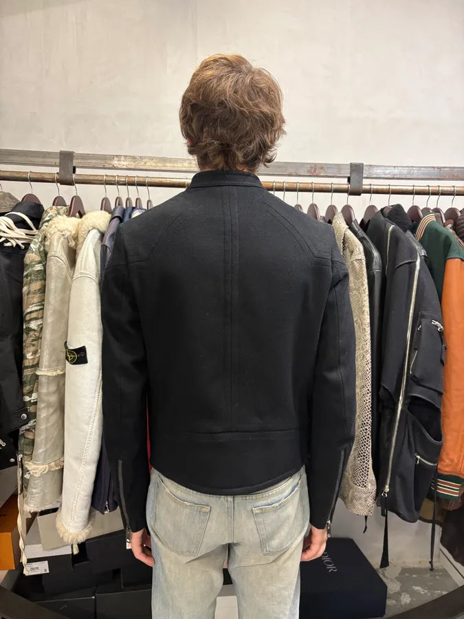 SS2004 Gucci Black Wool Multi Zips Biker Jacket by Tom Ford PhvNWrL 2