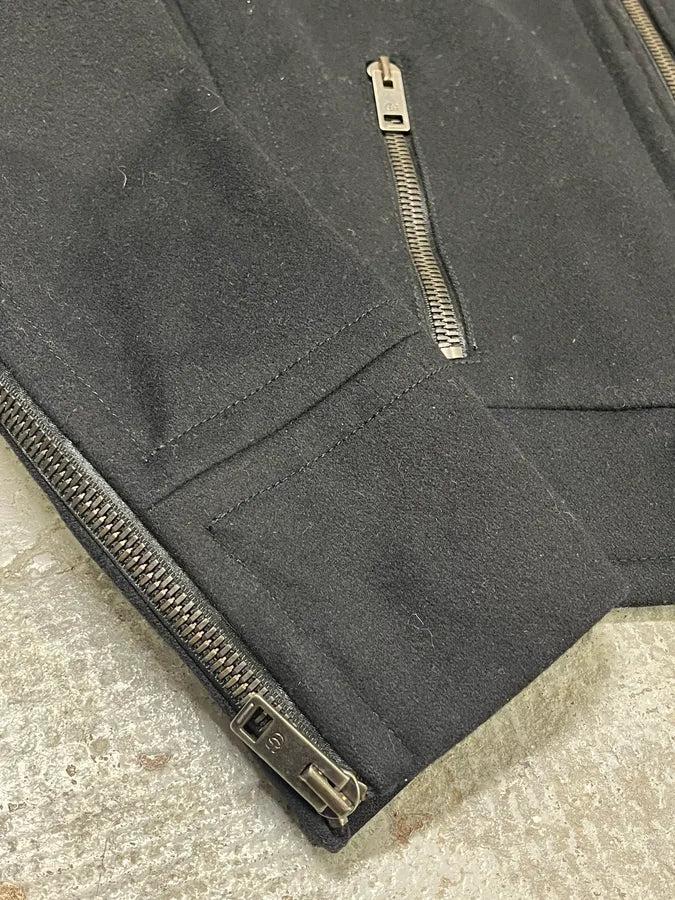 SS2004 Gucci Black Wool Multi Zips Biker Jacket by Tom Ford PhvNWrL 8