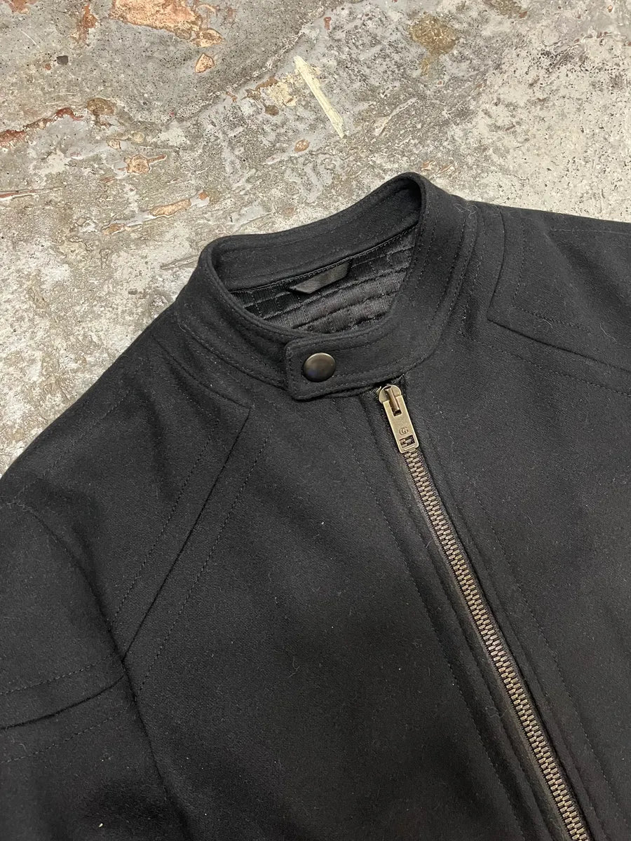SS2004 Gucci Black Wool Multi Zips Biker Jacket by Tom Ford PhvNWrL 5