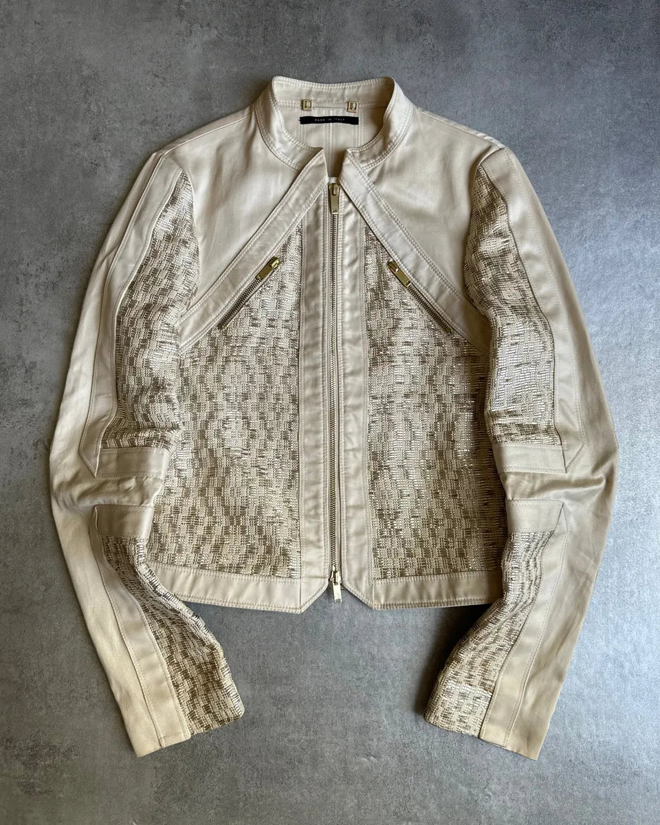 SS2004 Gucci by Tom Ford Beige Nude Gabardine Jacket LOnqsMC 0