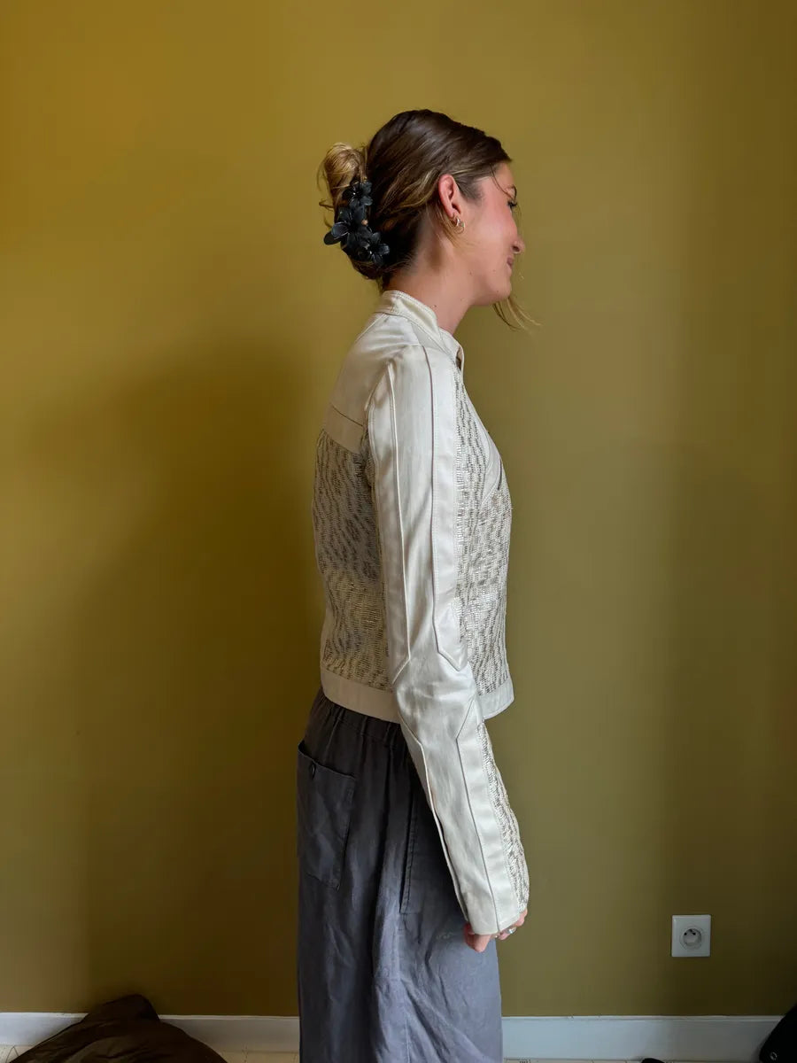 SS2004 Gucci by Tom Ford Beige Nude Gabardine Jacket LOnqsMC 5