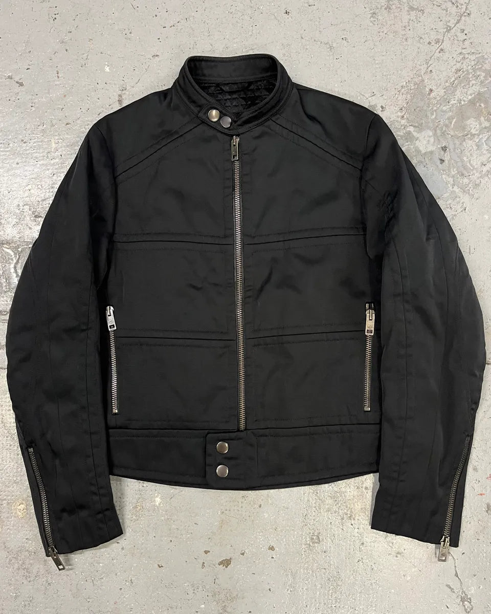 SS2004 Gucci by Tom Ford Black Structured Biker Jacket (M) hQZonnB 0
