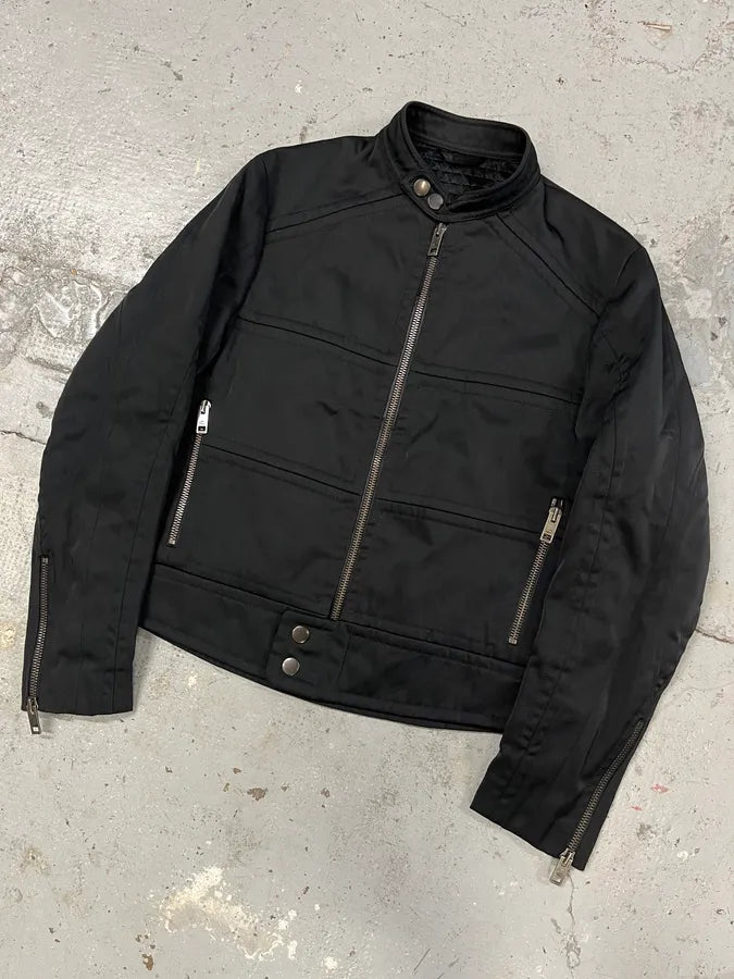 SS2004 Gucci by Tom Ford Black Structured Biker Jacket (M) hQZonnB 3