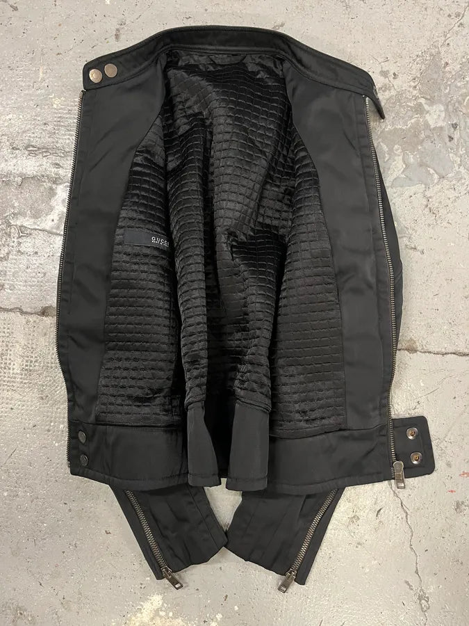 SS2004 Gucci by Tom Ford Black Structured Biker Jacket (M) hQZonnB 5
